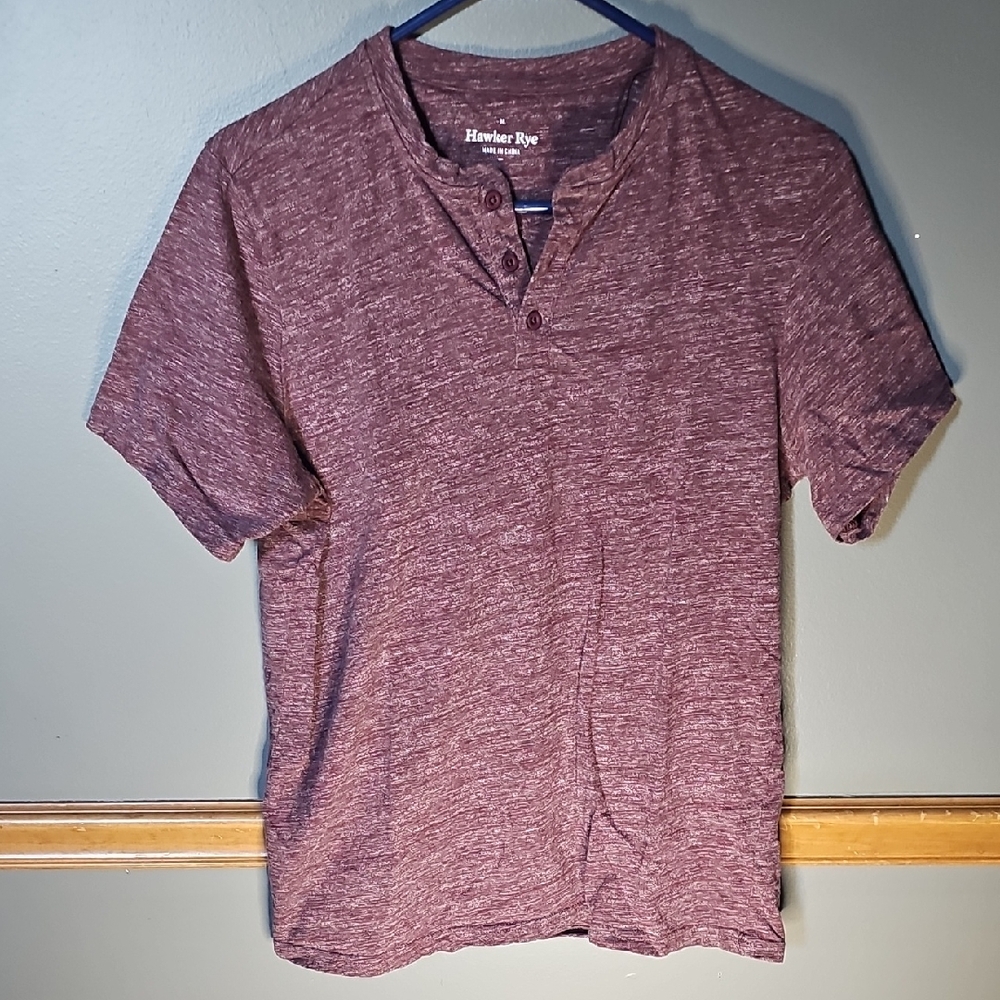 Hawker Rye Men's Burgundy Henley Tee